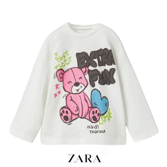 ZARA Kids | White | GRAFFITI SHIRT - Picture 1 of 3